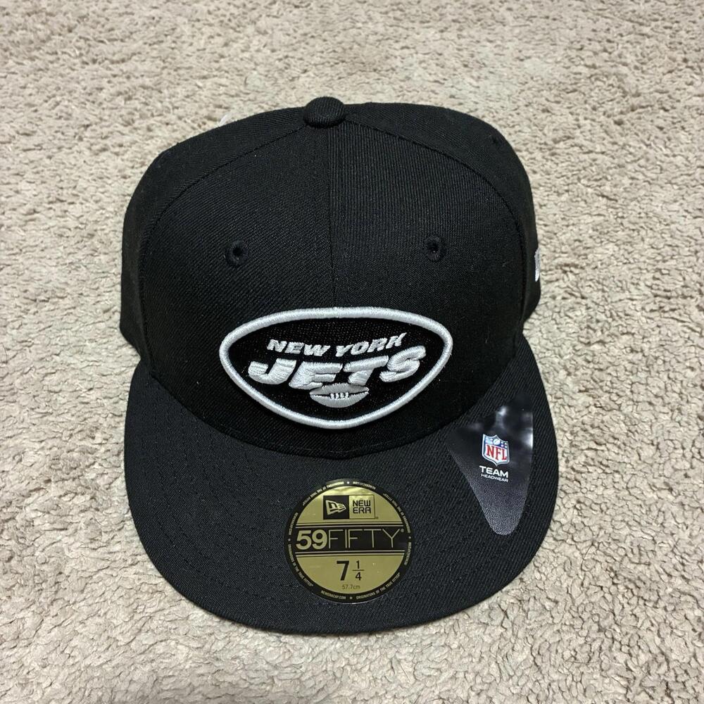 New Era 59FIFTY New York Jets Fitted Hat Black/White Size 7 1/4